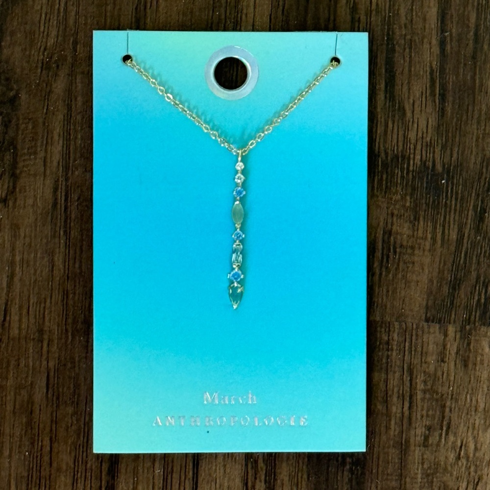 Anthropologie March  birthstone pendant necklace - Picture 3 of 14